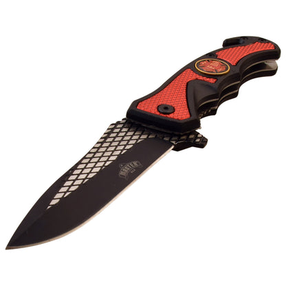 Red Textured Firefighter Rescue Knife