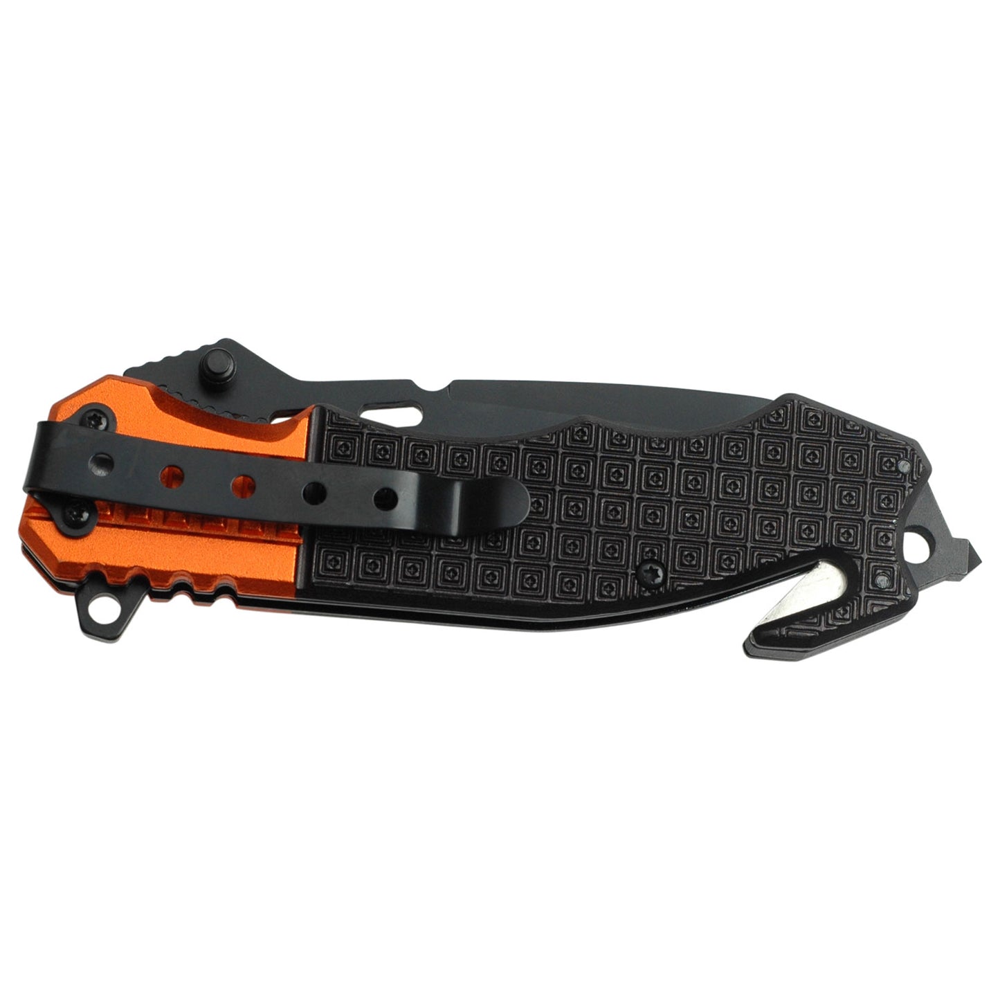 Black & Orange Textured EMT Rescue Knife