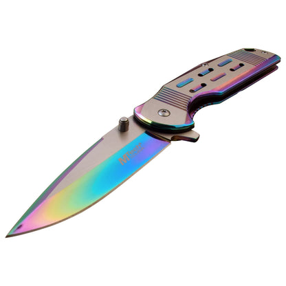 Cuchillo de acero arcoíris