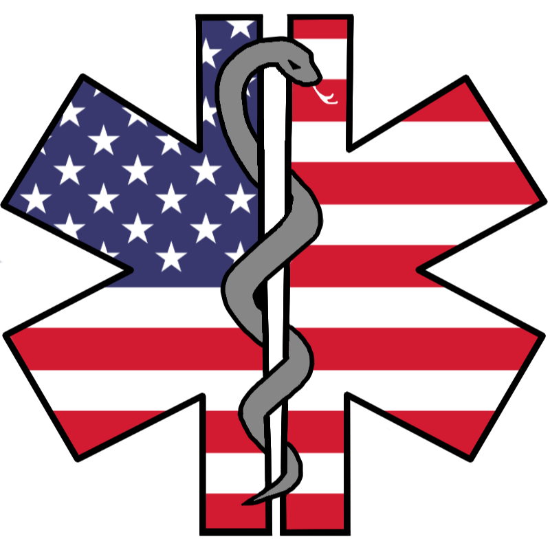 EMS American Flag Sticker 3”